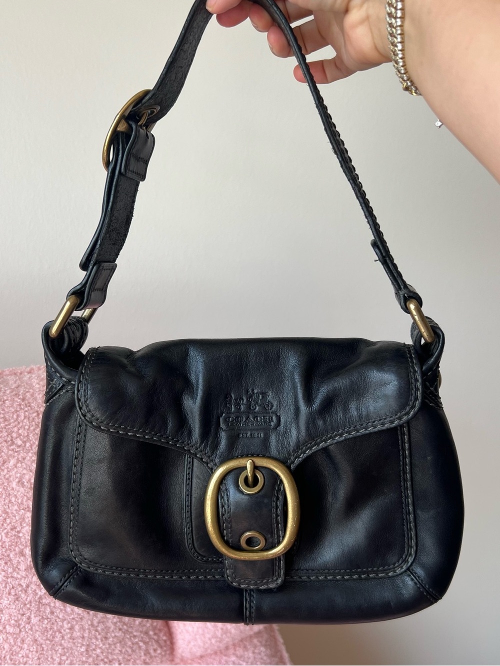 Vintage Coach Legacy Bleecker Tattersall Flap Shoulder Bag